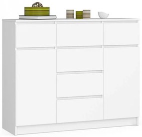 Komoda 120 cm K017 2D 6SZ biela