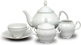 Thun čajová súprava Bernadotte biela pre 6 osôb  17-dielná