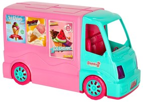 Hračka pre bábiky KIK 2v1 Karavan a Food Truck so zmrzlinou, 21-dielna sada