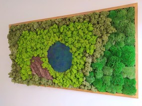 Machový obraz s epoxidovou živicou 75cm x 150cm