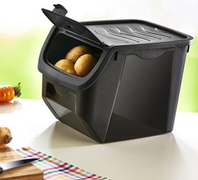 Orion Skladovací box na cibuľu a zemiaky, čierny čierny (12l)