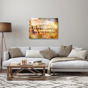 Sklenený obraz - Digitálna maľba, koloseum, Rím, Taliansko (70x50 cm)