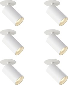 Sada 6 moderných zapustených bodových svetiel biela GU10 50mm IP44 - Chels