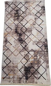 Koberec s kosoštvorcovým vzorom Banco 1004-VIZION – hnedo-béžový Rozmer: 60x110 cm