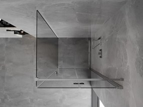Mexen Mist-F T, 1-krídlový skladací sprchový kút pravý 70 x 70 cm, číre sklo, chrómový profil, 8A6T-070-070-01-00-P