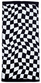 Čierno-biela bavlnená plážová osuška 76x160 cm Checkerboard – Catherine Lansfield