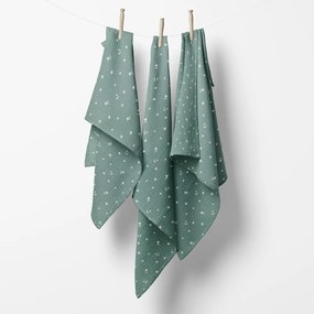 Biante Mušelínová plienka/dečka Nature MSN-053 Nočná obloha na pastelovo modrozelenom - ZVÝHODNENÁ SADA 3 KS 70x70 cm - Sada 3 ks
