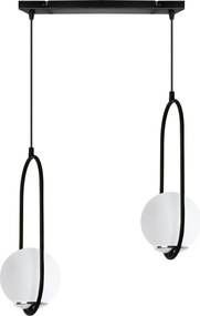 Závesné svietidlo Florence, 2x biele sklenené tienidlo, b/ch, UI