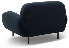 Tmavomodré kreslo z textílie buklé Poppy – Micadoni