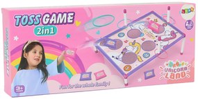 LEAN TOYS Arkádová hra -  Hoď vrecko, obruč Jednorožec