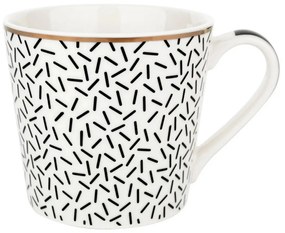 Florina Porcelánový hrnček Black Avenue Astoria , 400 ml, čierno-biela