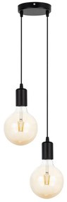 Luster na lanku MIROS 2xE27/60W/230V guľatý čierna