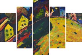 Obraz - Vasily Kandinsky, Houses at Murnau, reprodukcia (150x105 cm)