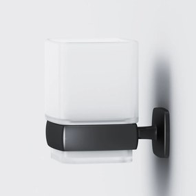 Sklenený pohár na zubné kefky AM.PM Gem AGA34322 nástenný, čierny