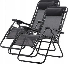 GARDEN LINE Súprava 2 záhradných stoličiek so stolom "Combo Set" v čiernej farbe LEZ7550