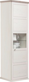 XXXLutz VITRÍNA, sivá, biela, 69,4/209,2/42,5 cm Hom`in - Sklenené vitríny - 000003000167