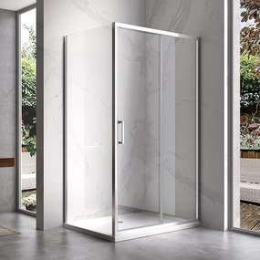 BPS-koupelny Obdĺžnikový sprchovací kút HYD-OK103A 100x80 chróm/transparent + vanička HYD-OSV-ST03A biela