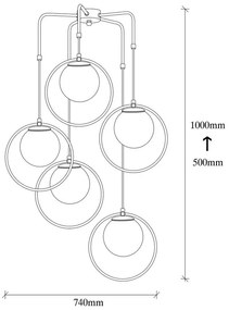 Čierne kovové závesné svietidlo Opviq lights Satyros