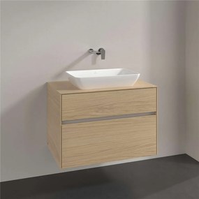 VILLEROY &amp; BOCH Collaro závesná skrinka pod umývadlo na dosku (umývadlo v strede), 2 zásuvky, 800 x 500 x 548 mm, Nordic Oak, C10800VJ