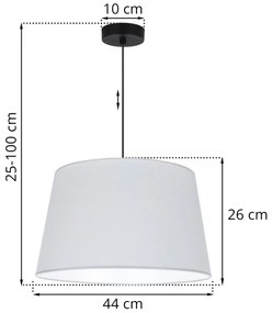 Závesné svietidlo Gaja, 1x svetlosivé textilné tienidlo, (fi 44cm), b