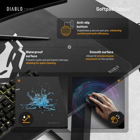 Výškovo nastaviteľný stôl Diablo X-Tensio 1100 čierny