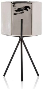 KERAMICKÝ KVETINÁČ SO STOJANOM SASHI 20X9,5 CM STRIEBORNÁ