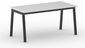 Rokovací kancelársky stôl PRIMO BASIC, 160x80 cm, čierna podnož, biela