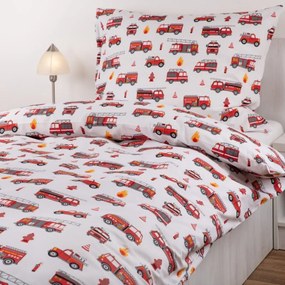 Obliečky bavlnené Hasiči TiaHome - Detský set 130x90cm + 65x45cm