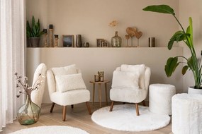 Biely plyšový mäkučký vankúš Soft Teddy White Off - 40*15*60cm