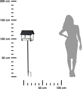Kŕmidlo pre vtáky HENRY 126 cm tmavosivé