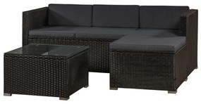 InternetovaZahrada - Záhradný ratanový set Punta Cana M - čierny/antracit podušky