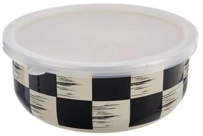 Miska smalt ŠACHOVNICA Lem+UH viečko pr. 15,5 cm