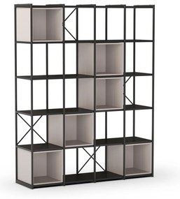 Čierno-krémová knižnica 140x179 cm Anya – Marckeric