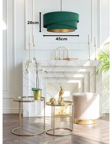 Duolla - Luster na lanku KOBO 1xE27/15W/230V pr. 45 cm zelená/zlatá