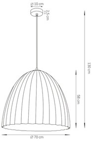 Luster na lanku TELMA 1xE27/60W/230V pr. 70 cm čierna/zlatá