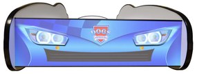TOP BEDS Detská auto posteľ Racing Car Hero - Dogs Adventure modrá 160cm x 80cm - 5cm
