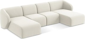 Béžová zamatová rohová pohovka (do tvaru "U") Lani – Makamii