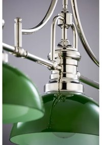 Jupiter 2072 - Luster na tyči PLATINO 3xE27/15W/230V zelená/lesklý chróm