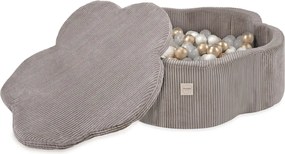 Suchý bazén kvietok s podložkou – béžový menčester 95×30 cm + 200 guličiek