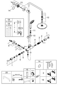GROHE 27964000 - sprchový systém EUPHORIA 210 mm, lesklý chróm