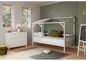 Biela nízka detská komoda z borovicového dreva 110x80 cm Max – Marckeric