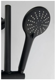 Matne čierna mosadzná sprchová súprava s ručnou sprchou a posuvným držiakom 70 cm – Sapho