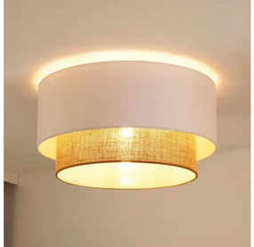 Duolla - Stropné svietidlo BOHO 1xE27/15W/230V pr. 45 cm biela/hnedá DU605939