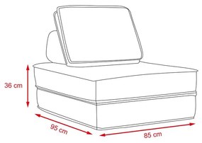 Rozkladacia penová sofa CALMERO - svetlo sivá