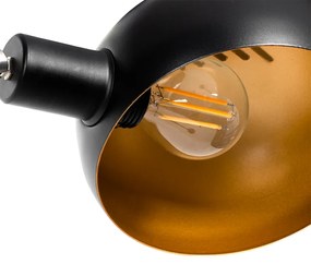 Dizajnová stojaca lampa čierna so zlatými 5 svetlami - Sixties Marmo