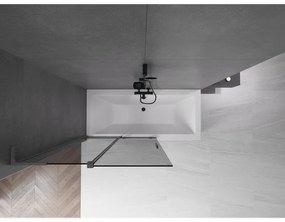Mexen Velar L, 2-krídlová posuvná vaňová zástena 110 x 150 cm, 8mm šedé sklo, grafitová, 896-110-003-41-95