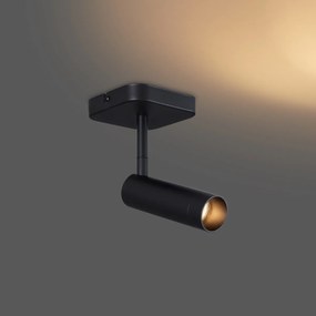 Moderné stropné bodové svietidlo čierne okrúhle GU10 35 mm otočné a naklápacie - Kate