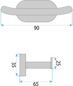 Rea Til, 2-háčik na uteráky, zlatá matná, REA-88025