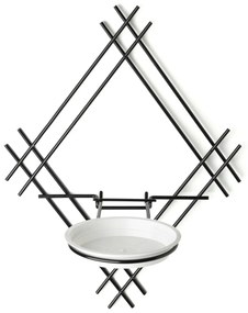 NÁSTENNÝ DRŽIAK NA KVETINÁČ EVELIN 41X31X26 CM ČIERNA