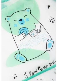 AKUKU Detský podbradník s rukávmi a vreckom Akuku Medvedík
